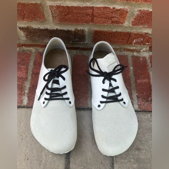 Birkenstock Other - Birkenstock Maine White Patent Leather & Suede Shoe – Regular Fit Size 43/US 10